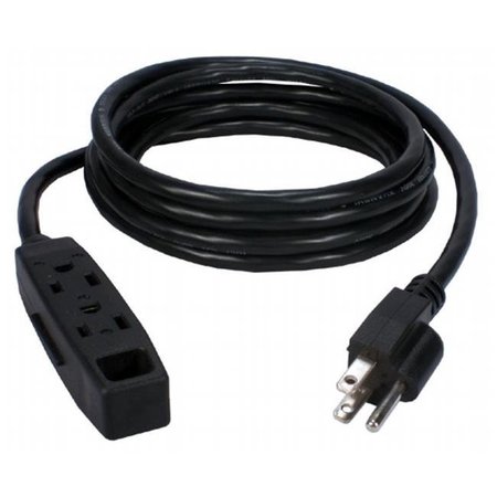 QVS QVS PC3PX-10 10 ft. 3-Outlet 3-Prong Power Extension Cord PC3PX-10